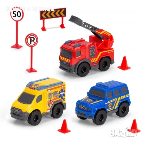 Гараж на два етажа с 3 коли Пожарна Полицейска кола Линейка Dickie , снимка 3 - Коли, камиони, мотори, писти - 48846040