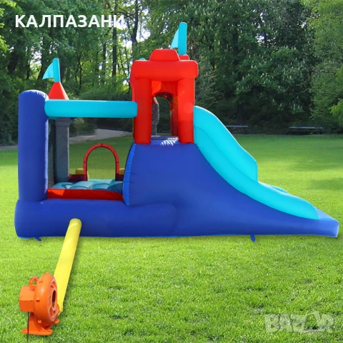 HAPPY HOP Батут замък с пързалка 400x280x265 9322, снимка 15 - Надуваеми играчки - 50447063