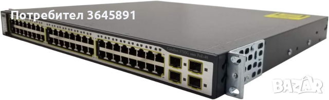 Управляем суич Cisco Catalyst WS-C3750G-48PS S V05 PoE 48 Gigabit Network Switch, снимка 1 - Суичове - 44901284