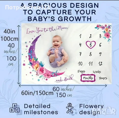 Бебешко платно за снимки, снимка 2 - Други - 51253248