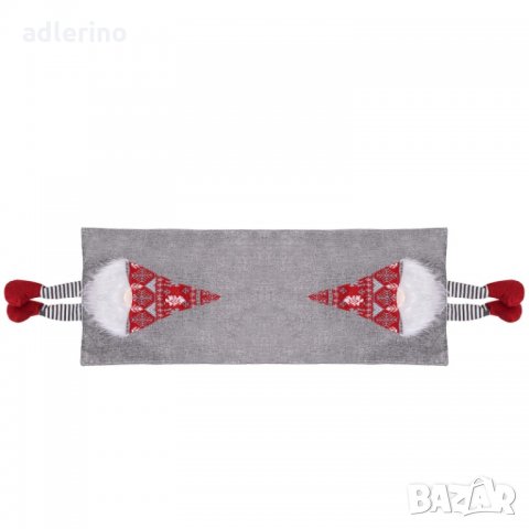 Коледна покривка за маса, 180х33 см, коледна покривка с джудже, снимка 3 - Покривки за маси - 34779608