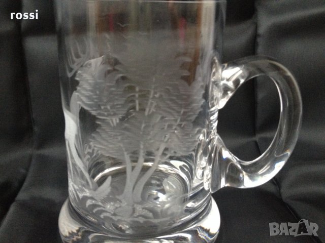 Немска ловна ръчно шлифована стъклена чаша за бира 0,5 л.,  нова, снимка 6 - Колекции - 27099048