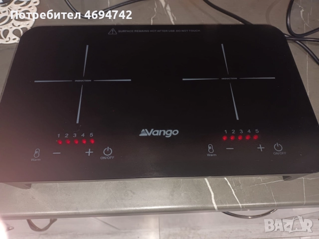 Индукционен Котлон VANGO SIZZLE DOUBLE, снимка 2 - Газови котлони - 52940373