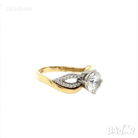 Златен дамски пръстен 3,29гр. размер:54 14кр. проба:585 модел:20601-1, снимка 3 - Пръстени - 43010983