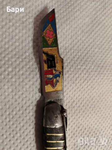 Рядък малък сгъваем нож НАВАХА-ТОЛЕДО/NAVAJA-TOLEDO XIXвек, снимка 5 - Ножове - 49279490