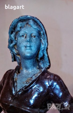 Стара метална статуетка-"Момиче със стомна"", снимка 4 - Антикварни и старинни предмети - 40687885