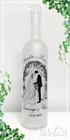 Сватбени бутилки, снимка 8 - Декорация - 51868600
