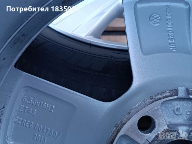 Лети джанти 16ки 5х112 VW + летни гуми 205/55/16 Michelin, снимка 10 - Гуми и джанти - 52496313