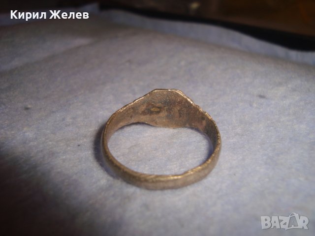 СТАРИНЕН САЧАНЕН ПРЪСТЕН с МОНОГРАМ БУКВА - И - МАЙСТОРСКА РЪЧНА ИЗРАБОТКА САЧАН 27543, снимка 4 - Антикварни и старинни предмети - 36828954