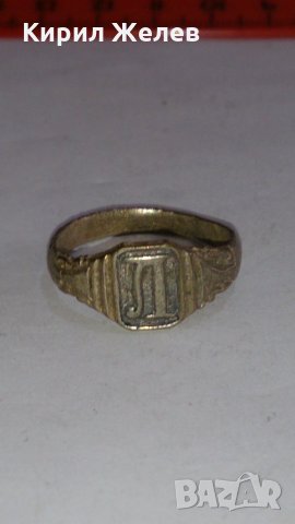 Старинен пръстен над стогодишен сачан орнаментиран с буква Л 66811, снимка 4 - Антикварни и старинни предмети - 28984522