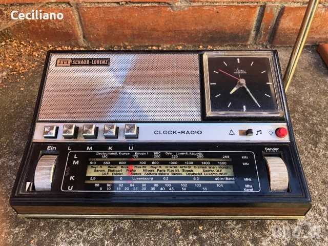 VINTAGE RADIO ITT SCHAUB LORENZ CLOCK RADIO 100 PORTABLE RADIO GERMANY 