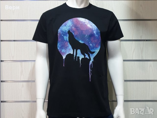 Нова мъжка тениска с дигитален печат Вълк - Луна, Серия вълци, снимка 8 - Тениски - 29040558