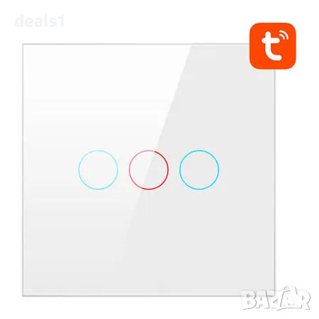 AVATTO Интелигентен Tuya Превключвател за осветление 3 бутона