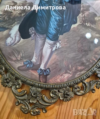 Рамка/картина от бронз/месинг с изображение на момче, снимка 4 - Други ценни предмети - 51020750