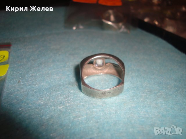 СРЕБЪРЕН СКЪПОЦЕНЕН ПРЪСТЕН ОКСИДИРАНО СРЕБРО 925 с ГОЛЯМ ФАСЕТИРАН ЮВЕЛИРНО ЦИРКОН АРТ ДЕКО 25169, снимка 6 - Пръстени - 34655602