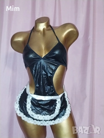 Кожен ,Еротичен к-т за камериерка , снимка 4 - Бельо - 53578765