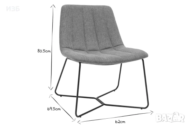Сиво  дизайнерско кресло от дамаска.3 бр., снимка 4 - Столове - 48791583