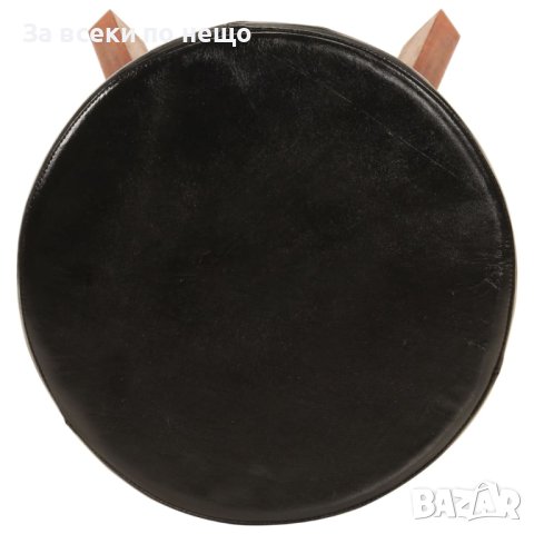 Бар табуретки 2 бр естествена кожа и акациево дърво масив, снимка 7 - Столове - 43483300