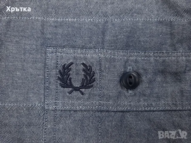 Fred Perry - Оригинална мъжка риза с дълъг ръкав ръкав M, снимка 5 - Ризи - 47896784