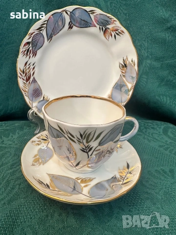 Руски порцелан-Тройни сетове за кафе „Лунен“ /Лунный/, произведен от ЛФЗ  „Ломоносов, снимка 4 - Сервизи - 53573128