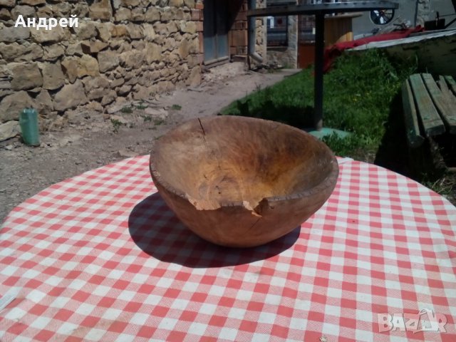 Старинна дървена паница, снимка 4 - Други ценни предмети - 28663108