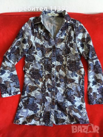 Нова памучна риза туника с дълъг ръкав МАN MAN S, снимка 5 - Ризи - 26849559