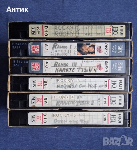 Лот Видеокасети VHS Роки Карате Тигър Рамбо През Върха Сандра, снимка 3 - Други жанрове - 53400768