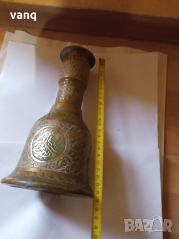 Антична ръчно гравирана медна ислямска ваза, снимка 3 - Други ценни предмети - 35030169