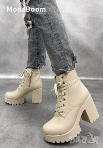 🤩Уникални дамски кожени боти на ток🤩, снимка 2 - Дамски боти - 43133614