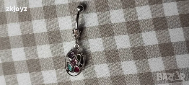 СРЕБЪРЕН ПИЪРСИНГ С РАЗНОЦВЕТНИ ЦИРКОНИ 2.83 гр. / проба 925, снимка 4 - Други - 49104225