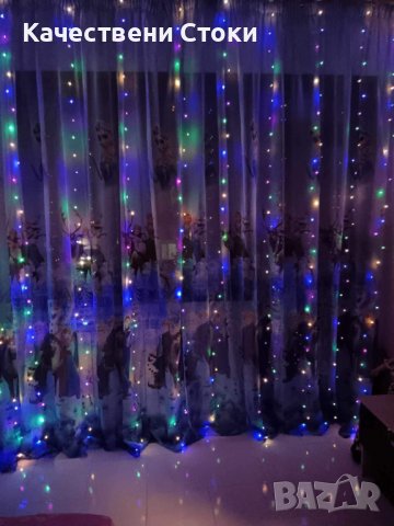 Коледни лампички с 300Led лампи 3 метра на 3 метра (Коледна завеса), снимка 10 - Декорация за дома - 43337566