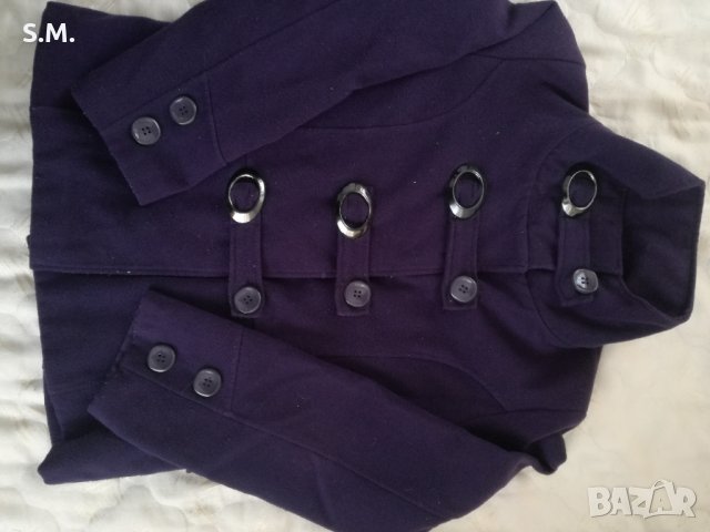 Дамско палто в тъмно лилав цвят, снимка 2 - Палта, манта - 35178981