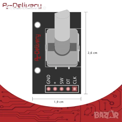 Енкодер KY-040 5 пина за Arduino и Raspberry Pi от AZDelivery, снимка 6 - Друга електроника - 49418672