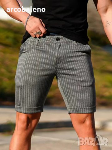 Мъжки вталени карирани ежедневни къси панталони голям размер, 5цвята - 023, снимка 3 - Къси панталони - 40804621