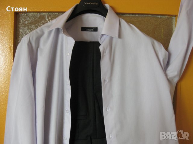 Мъжки Костюм "Виконте" размер 52 , с вратовръзка и бледолилава риза , снимка 5 - Костюми - 37777854