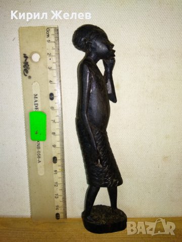 СТАРИННА АФРИКАНСКА АБАНОСОВА СТАТУЕТКА Ръчна ТРАДИЦИОННА МАЙСТОРСКА АРТ РАБОТА ФИГУРА АБАНОС 41415, снимка 8 - Антикварни и старинни предмети - 43588053