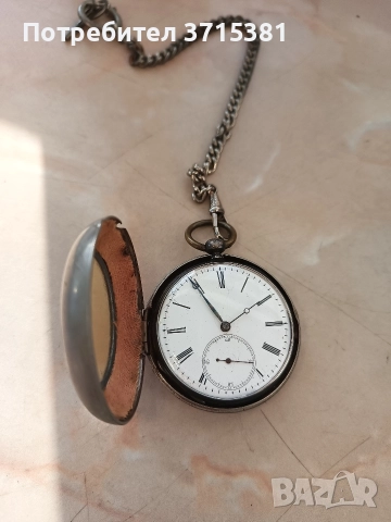 Сребърен джобен часовник , снимка 2 - Джобни - 52971156