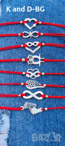 Гривни от червен конец и сребро 925 против уроки и за късмет., снимка 16 - Други - 34013573