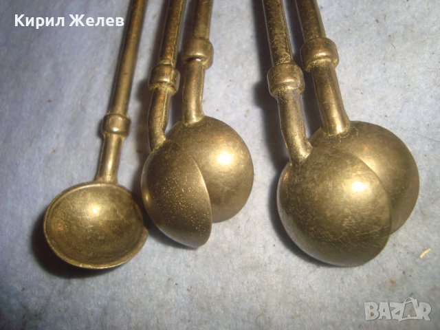 ЛОТ ПЕТ СТАРИ МАСИВНИ КОКТЕЙЛНИ БРОНЗОВИ ЛЪЖИЧКИ РЕДКИ за КОЛЕКЦИЯ ДЕКОРАЦИЯ ПОЛЗВАНЕ 30964, снимка 4 - Колекции - 38127320
