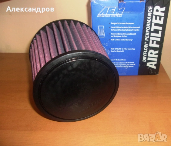 Спортен филтър AEM (USA), сух филтър, отвор 90мм, нов, промо цена!, снимка 5 - Части - 53199062