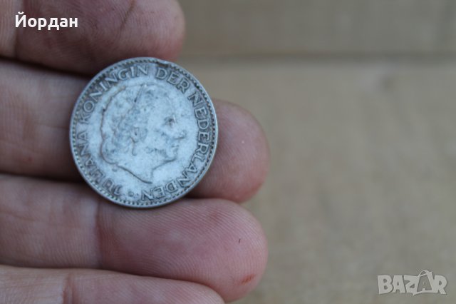 Монета 1 Гулден Холандия 1956г, снимка 4 - Нумизматика и бонистика - 37381486