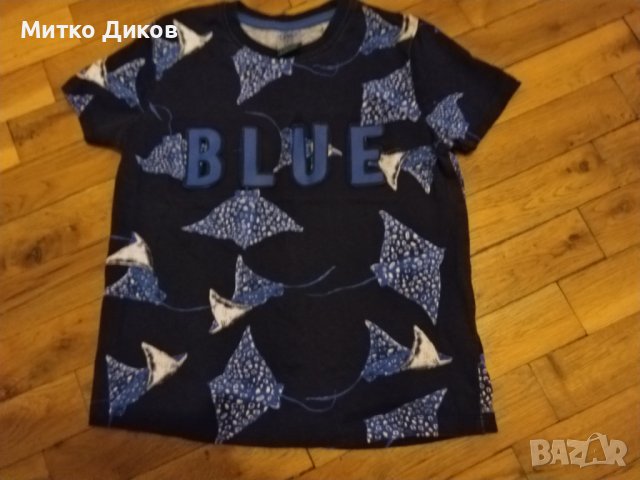 Детска блуза къс ръкав блуе сини 110см 4-5год. отлична