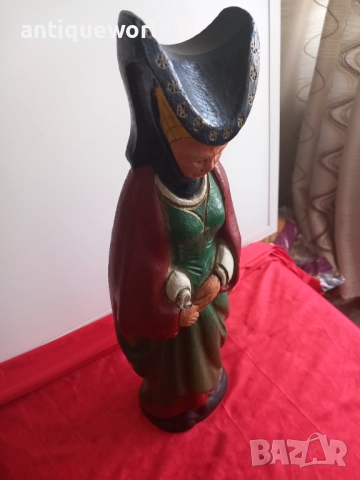 Голяма Дървена Статуя, Фигура МОНАХИНЯ ,Средновековна Дама, снимка 4 - Антикварни и старинни предмети - 52845736