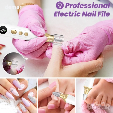 Електрическа безжична пила за нокти с 15 скорости и LED светлина, снимка 3 - Други - 51786172