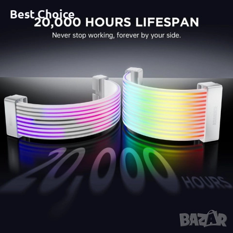 AsiaHorse ARGB PSU Cable Cover Kit 5V 3-Pin ARGB SYNC удължителен кабел с осветление