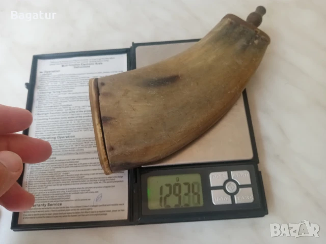 Стара хайдушка рогова барутница,силях,пушка,пищов,фишеклък, снимка 11 - Антикварни и старинни предмети - 51030224