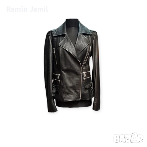 Черно телешко яке – естествена кожа