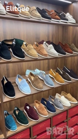 мокасини от естествен велур loro piana 