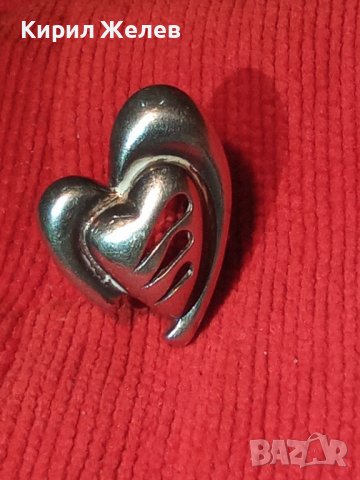 СТИЛИЗИРАН СЪРЦЕВИДЕН СТАР СРЕБЪРЕН АЖУРЕН АРТ ПРЪСТЕН СРЕБРО 925 МАЙСТОРСКА ИЗРАБОТКА 6709, снимка 2 - Пръстени - 36817846