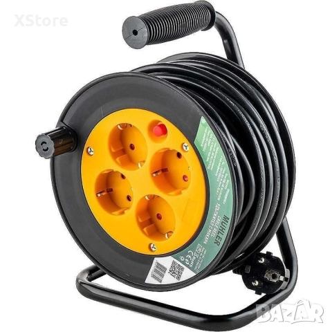 Muhler удължител с макара, 4 гнезда, дължина 15м, снимка 7 - Други инструменти - 52568656